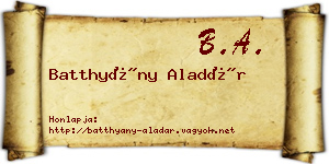 Batthyány Aladár névjegykártya